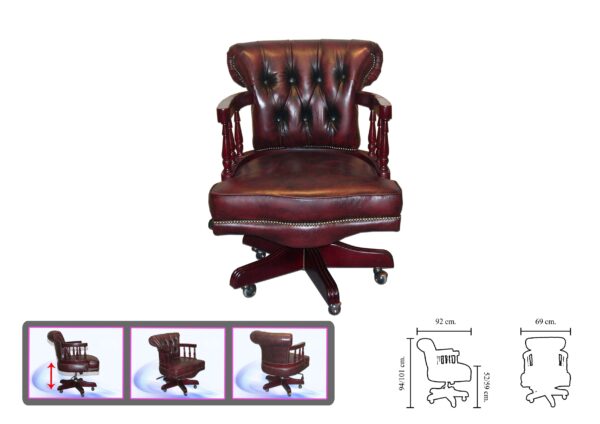 CAPTAINS OFFICE CHAIR - Classic Chesterfield