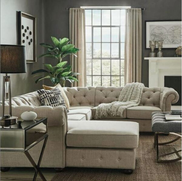 PREMIER L SHAPE + CHAISE - Classic Chesterfield