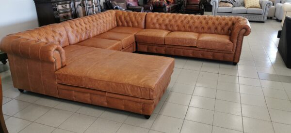 PREMIER L SHAPE + CHAISE - Classic Chesterfield