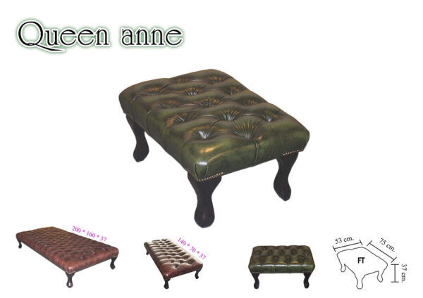 QUEEN ANNE FOOT STOOL - Classic Chesterfield