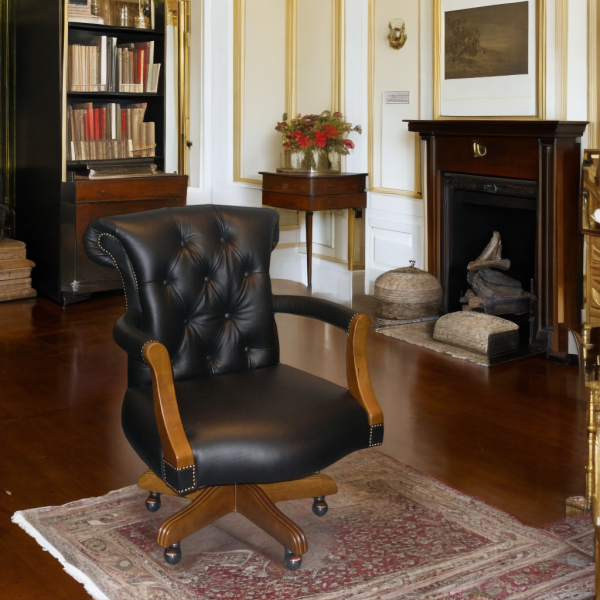 Chesterfield Leather Office Chair – Chesterfield Furniture Factory